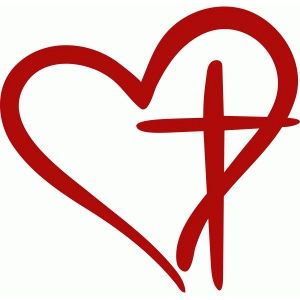 Cross with heart