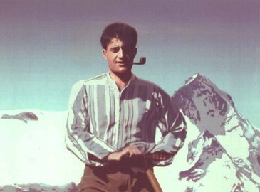 Blessed Pier Giorgio standing on a mountain