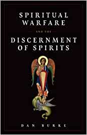 Cover of spiritual warfare book - black with angel in front