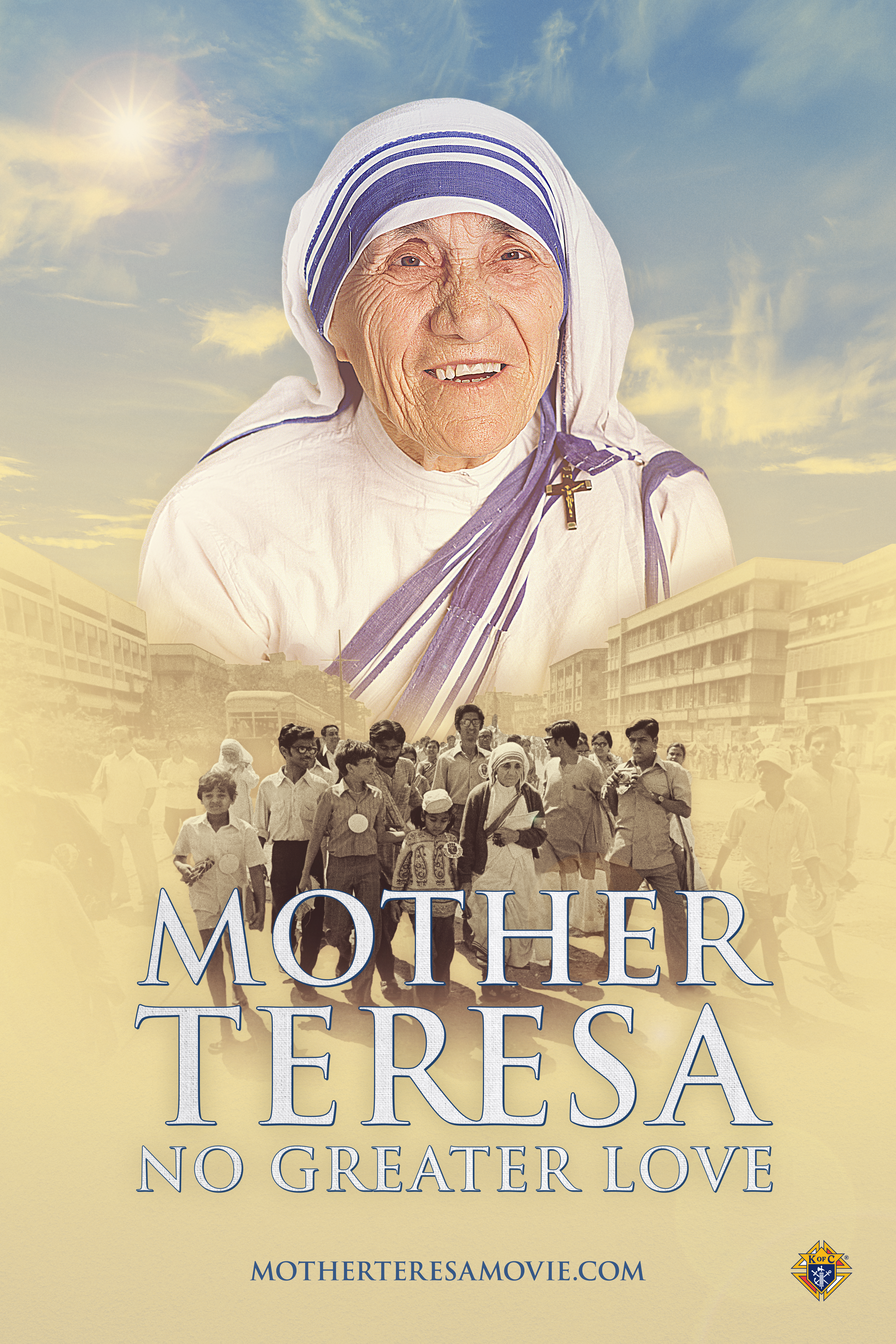 Smiling St. Teresa with children in background