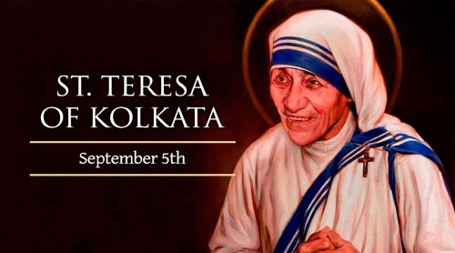 painting of St. Teresa of Calcutta with white habit
